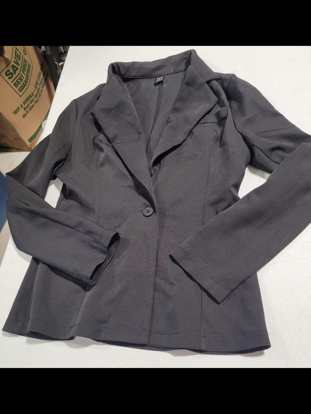 SHEIN Charcoal Single-Button Tailored Blazer - Picture 1 of 3